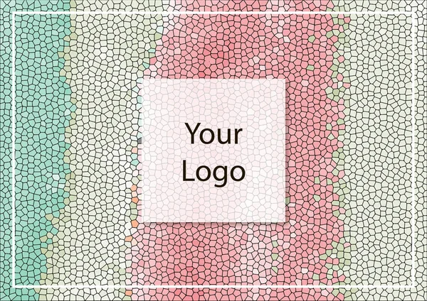 Vektormal med logo og ramme i pastelltoner – stockvektor