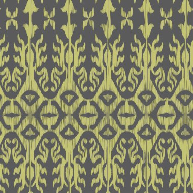 Vektör sorunsuz ikat desen gri ve sarı