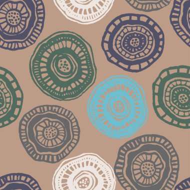 Vintage Aborjin çiçekler ile vektör seamless modeli