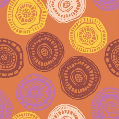 Vektör sıcak Aborjin çiçekler ile seamless modeli