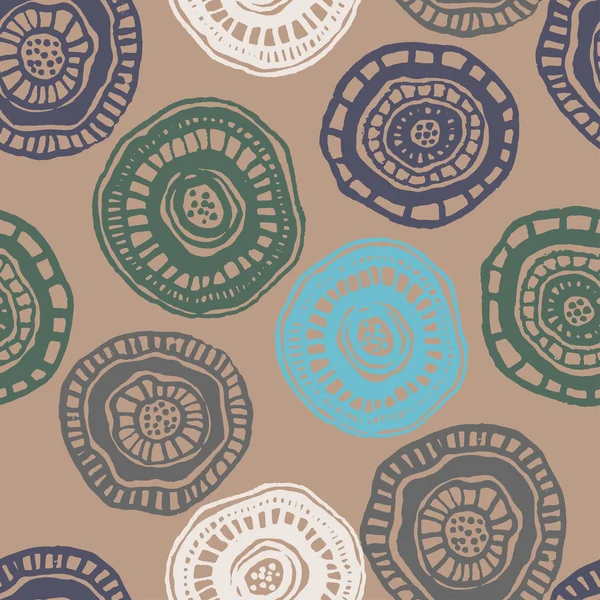 Vintage Aborjin çiçekler ile vektör seamless modeli