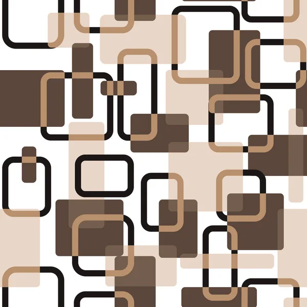 Vector cuadrados abstractos patrón beige vitage sin costuras — Vector de stock