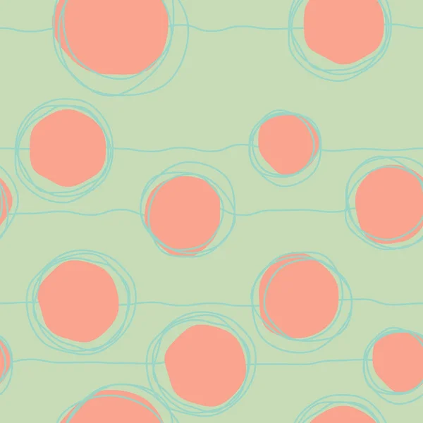 Croquis vectoriel enfant rond motif vert sans couture — Image vectorielle