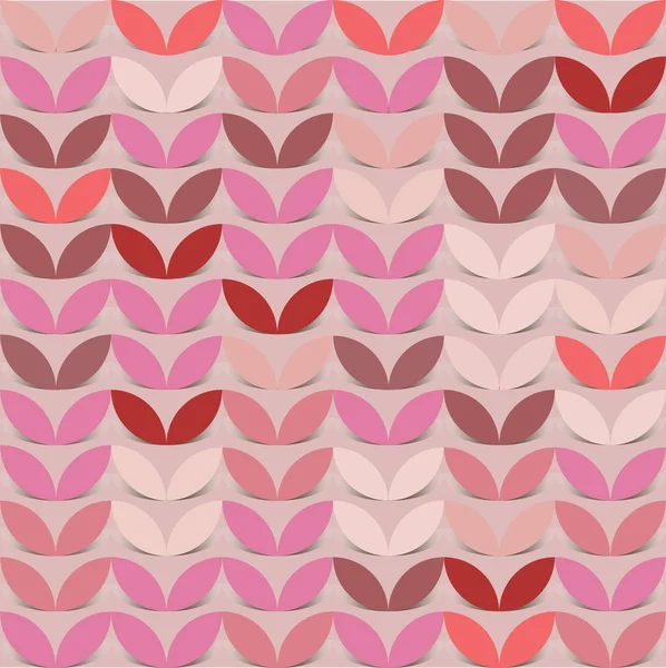 复古 giometric 无缝矢量圆粉红纸萌芽抽象时尚模式 — 图库矢量图片