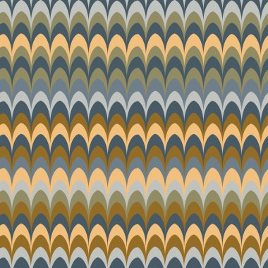 Vektör ikat dalga kırmızı kuş tüyü retro renkleri seamless modeli