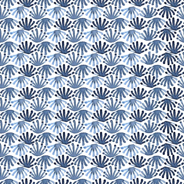 Acuarela sin costuras azulejo patrón floral caos —  Fotos de Stock