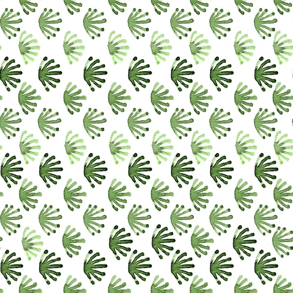 Seamless watercolour tile order floral pattern green on white — Stock Photo, Image