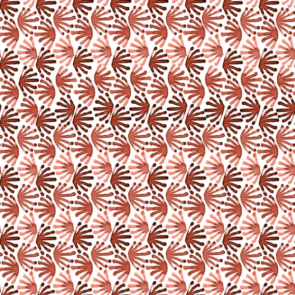 Aquarelle sans couture chaos carrelage floral rouge sur motif blanc — Photo