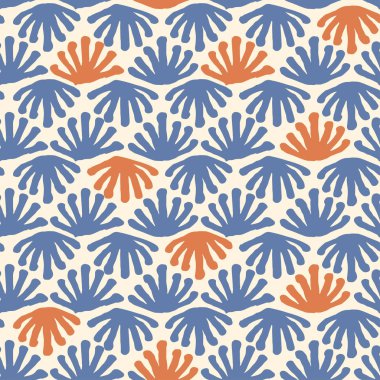 Vektör sorunsuz çiçek Döşeme mavi ve kırmızı deseni