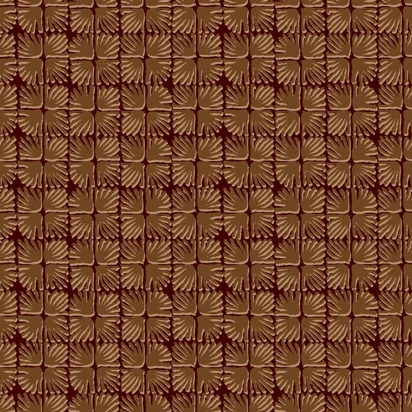 Διάνυσμα απρόσκοπτη floral τετράγωνο πλακίδιο καφέ μοτίβο — Διανυσματικό Αρχείο