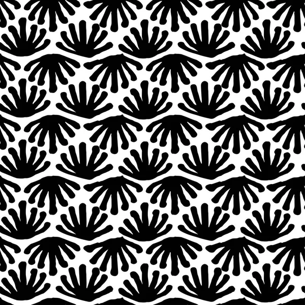 Carreau floral vectoriel sans couture motif noir et blanc — Image vectorielle