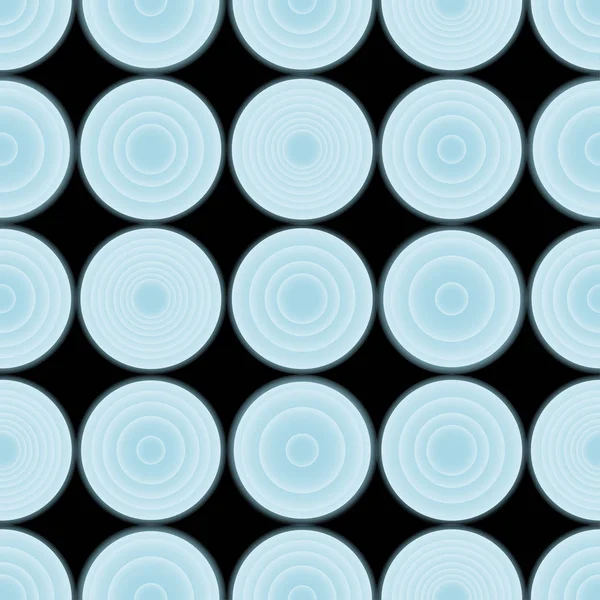 Padrão de círculos gradiente vetor sem costura azul no preto — Vetor de Stock