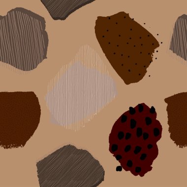 Kolaj çağdaş soyut sorunsuz kahve desen çilek