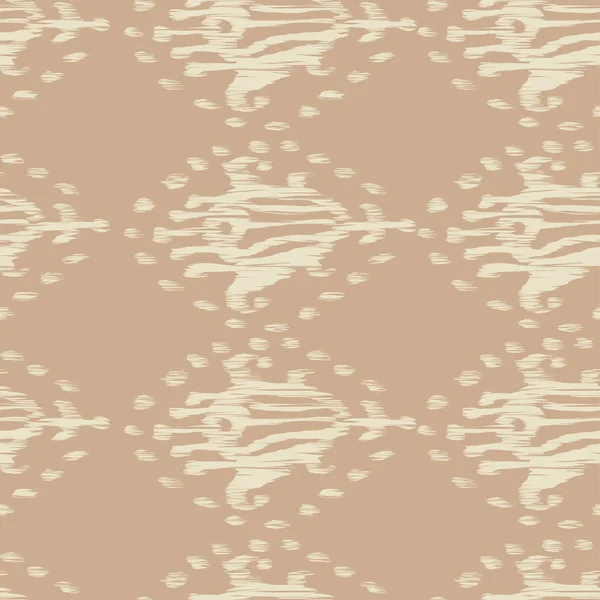 Ikat sem costura boêmio padrão vetorial étnico bege em estilo aquarela. Aquarela ikat ornamentos orientais . —  Vetores de Stock