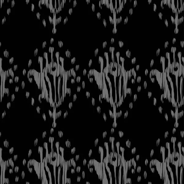 Ikat motif vectoriel bohème ethnique gris sans couture dans un style aquarelle. Aquarelle ikat ornements orientaux . — Image vectorielle