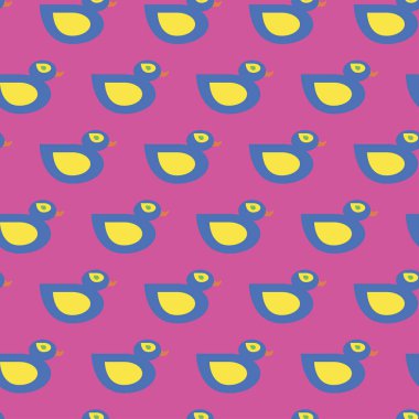 Pembe bir arka plan üzerinde sorunsuz vektör mavi ördek şekli