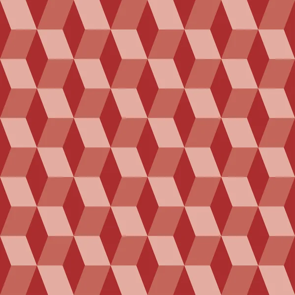 Bloques abstractos ilusión visual sin costura contraste patrón rojo — Vector de stock