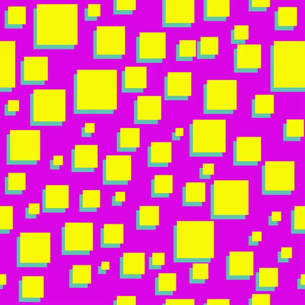 Quadrate abstrakte 80er nahtlose Vektor rosa Muster — Stockvektor