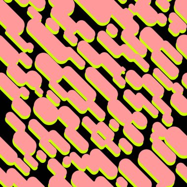 Çizgi film soyut yeşil gölge çizgiler ve noktalar seamless modeli ile pembe renkli