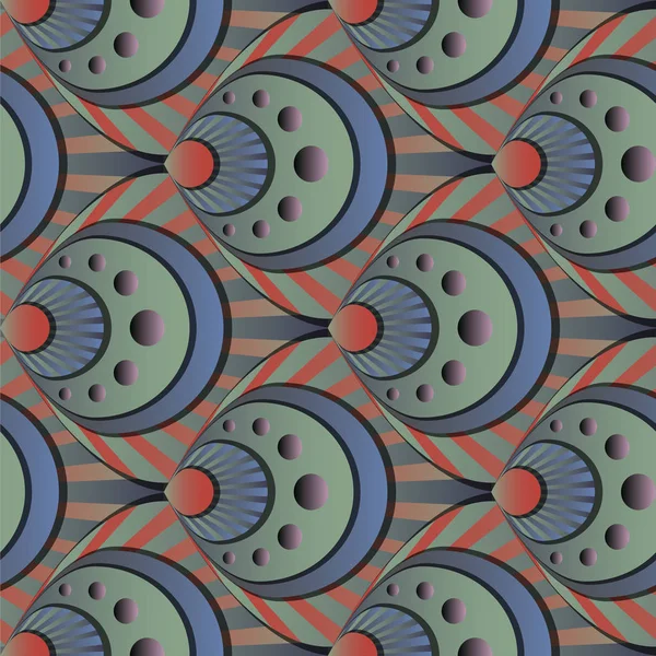 Έντονα ντεγκραντέ απρόσκοπτη νεράιδα κοχύλια διάνυσμα μπλε και κόκκινο μοτίβο — Διανυσματικό Αρχείο