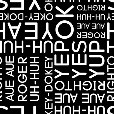 Tipografi siyah beyaz anlaşması kelime sorunsuz desen vektör