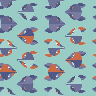 Kağıt tilki turkuaz vektör seamless modeli