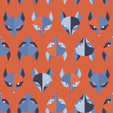 Kağıt tilki kırmızı vektör seamless modeli