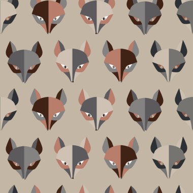 Kağıt tilki gri vektör seamless modeli
