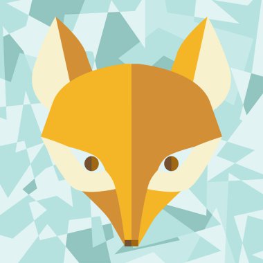 Kağıt tilki turkuaz vektör poster