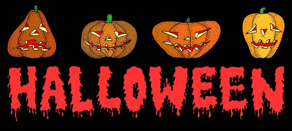 Bannière de citrouille d'Halloween pour toile — Image vectorielle