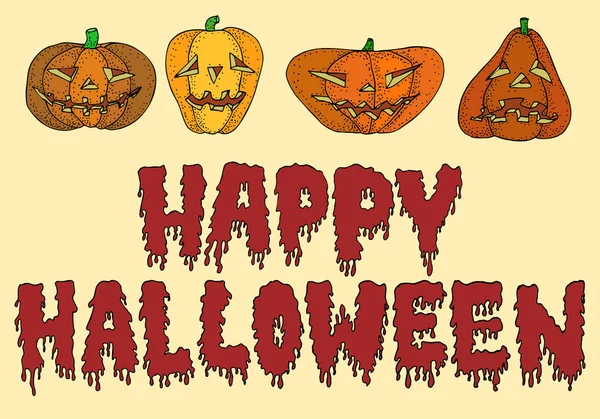 Bonne carte de citrouille Halloween — Image vectorielle