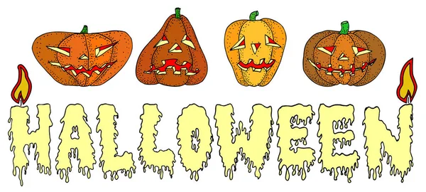 Bannière de citrouille d'Halloween pour toile — Image vectorielle