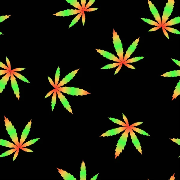 Warna bendera Marijuana vektor bukit pola mulus - Stok Vektor
