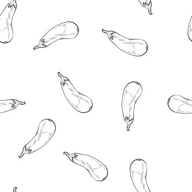 Hat patlıcan beyaz vektör desen