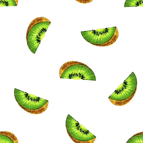 Akvarell kiwifrukt sömlösa mönster — Stockfoto