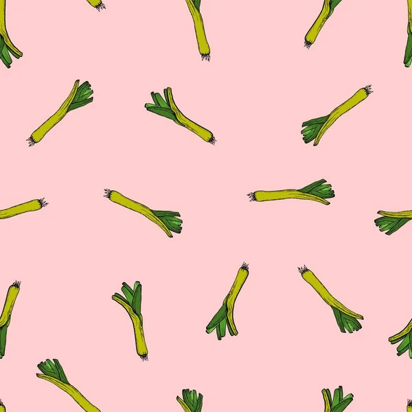 Vektör leeks pembe Dikişsiz desen 