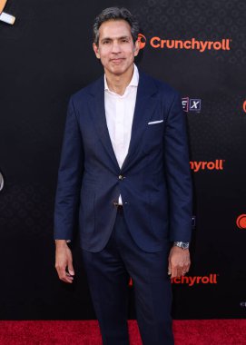 Sony Pictures Entertainment (SPE) Başkanı ve Genel Müdürü Ravi Ahuja, 9 Eylül 2025 'te TCL Çin Tiyatrosu IMAX' ta düzenlenen Los Angeles Crunchyroll 'un' Şeytan Avcısı: Kimetsu No Yaiba Sonsuzluk Şatosu 'na geldi.  