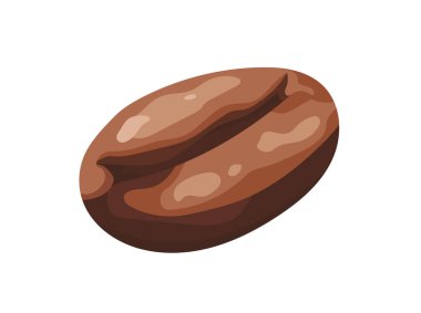 Kahve çekirdekleri kavrulmuş. Vektör clipart, izole edilmiş arkaplan ile illüstrasyon.