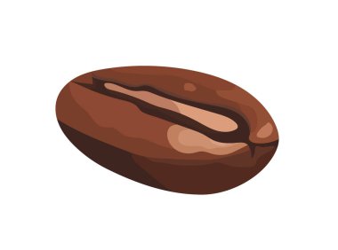 Kahve çekirdekleri kavrulmuş. Vektör clipart, izole edilmiş arkaplan ile illüstrasyon.