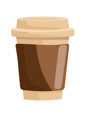 Paket kahve. Düz vektör, clipart illüstrasyonu beyaz arkaplanda izole edildi.