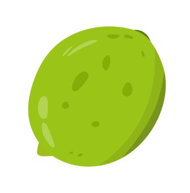 Kireç. Düz vektör, clipart illüstrasyonu beyaz arkaplanda izole edildi.