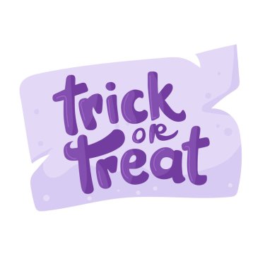 Cadılar Bayramı yazıtları. Düz vektör, clipart illüstrasyonu beyaz arkaplanda izole edildi.