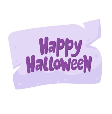 Cadılar Bayramı yazıtları. Düz vektör, clipart illüstrasyonu beyaz arkaplanda izole edildi.