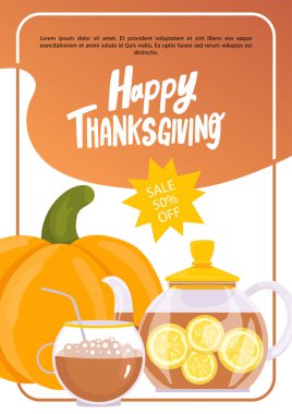 Autumn, sonbahar broşürleri. Düz vektör clipart, izole edilmiş arkaplan ile illüstrasyon.