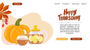 Poster, afiş, web sitesi, reklam için sonbahar. Düz vektör clipart, izole edilmiş arkaplan ile illüstrasyon.