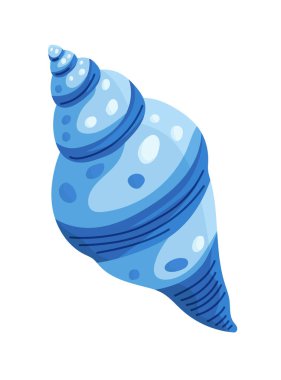 Deniz kabuğu. Düz vektör clipart, izole edilmiş arkaplan ile illüstrasyon.