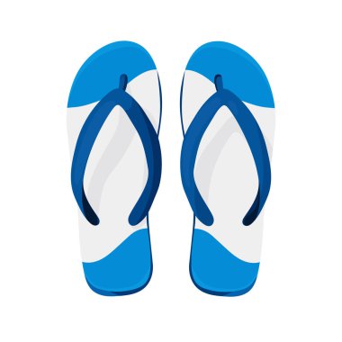 Parmak arası terlikler. Düz vektör clipart, izole edilmiş arkaplan ile illüstrasyon.