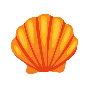 Deniz kabuğu. Düz vektör clipart, izole edilmiş arkaplan ile illüstrasyon.