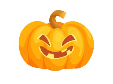 Cadılar Bayramı balkabakları. Düz vektör clipart, izole edilmiş arkaplan ile illüstrasyon.