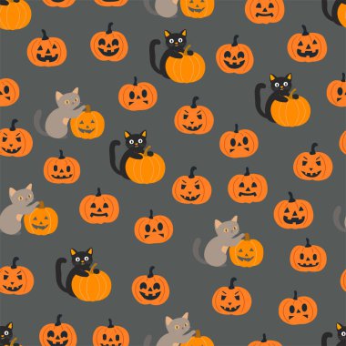 Balkabağı pürüzsüz desen. Düz vektör clipart, izole edilmiş arkaplan ile illüstrasyon.